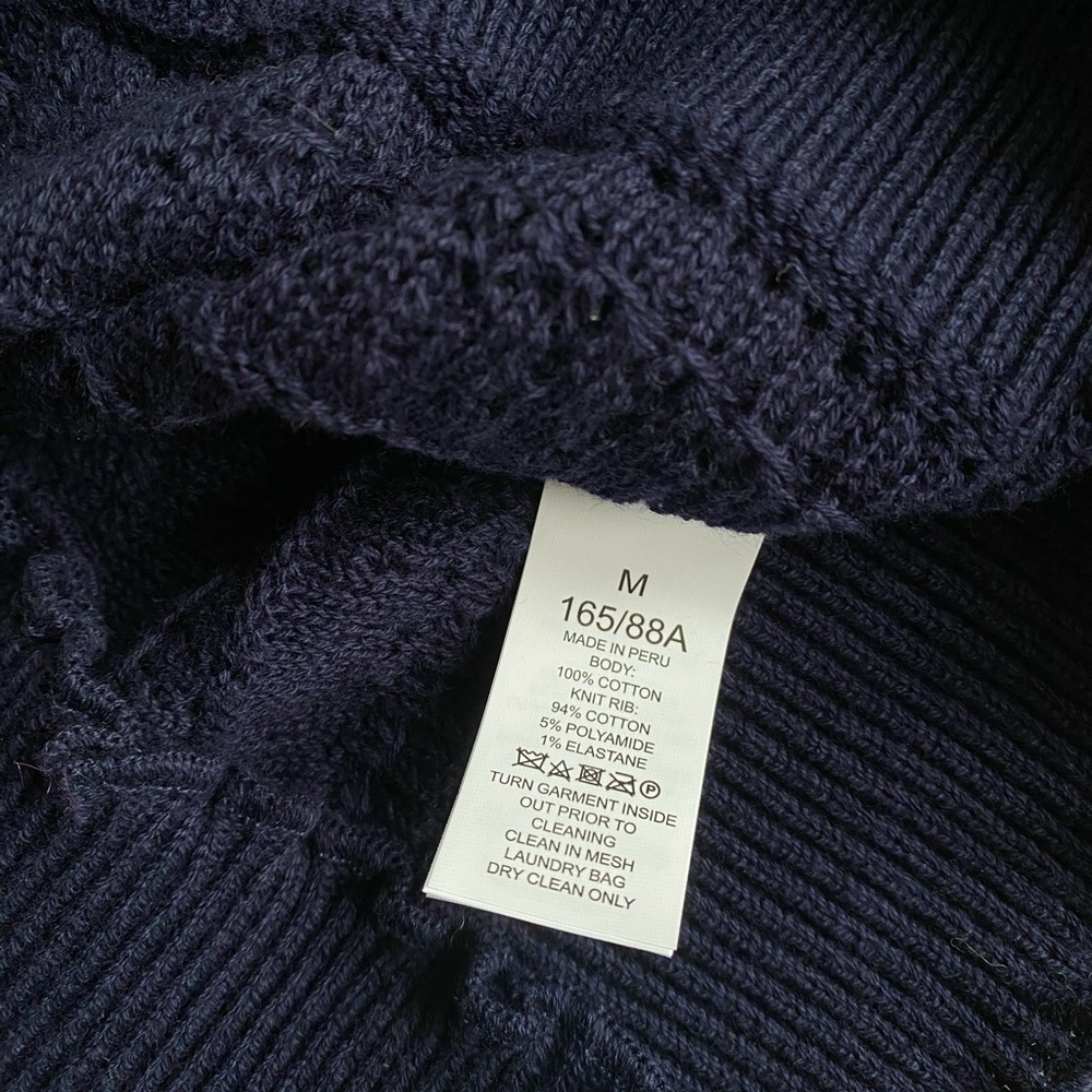 Kate Spade Sweater Women’s Medium Scallop Lace Sweater Navy Blue - Picture 6 of 9